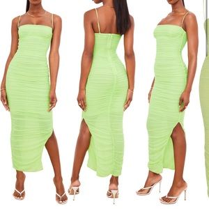 NWT HOUSE OF CB Formarina Ruched Mesh Dress
HOUSE OF CB